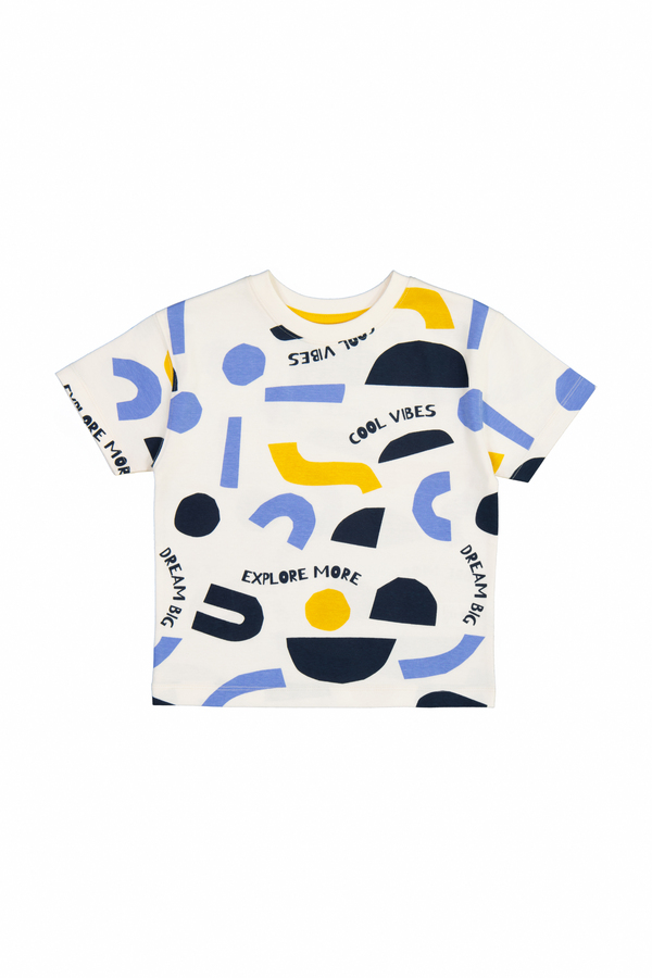 Boy's 100% Cotton Printed Short Sleeve T-shirt