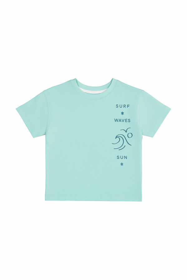 Boy's 100% Cotton Printed Short Sleeve T-shirt