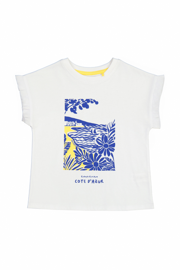 Girl's 100% Cotton Ruffle T-shirt