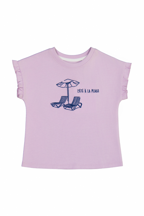 Girl's 100% Cotton Ruffle T-shirt