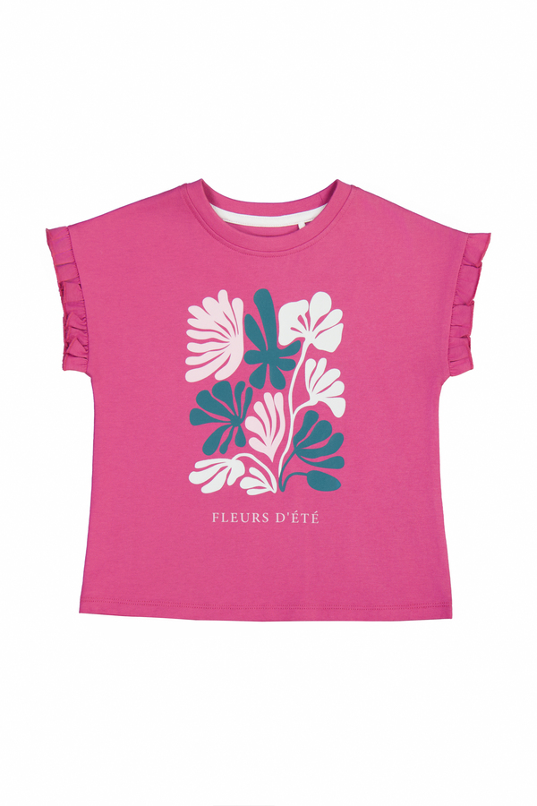 Girl's 100% Cotton Ruffle T-shirt