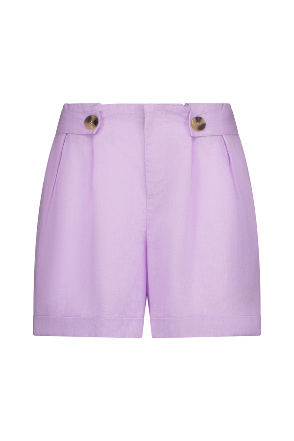 Women's 100% Linen Pleated Shorts