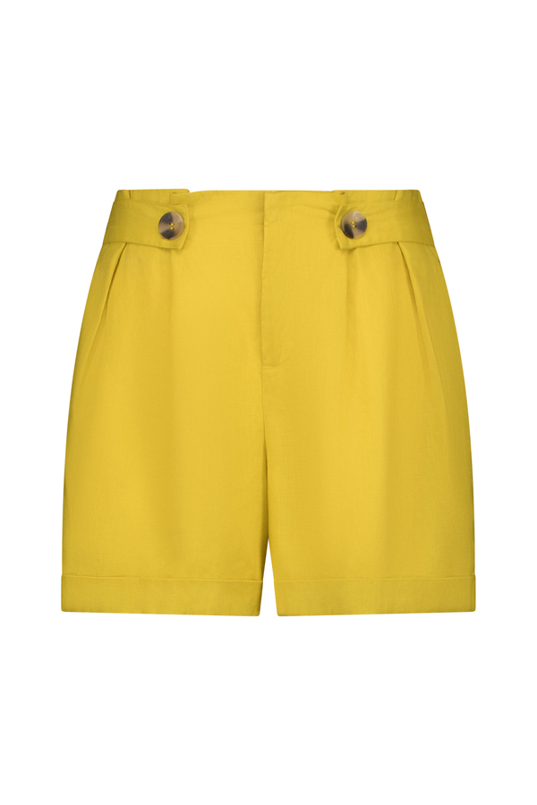 Women's 100% Linen Pleated Shorts