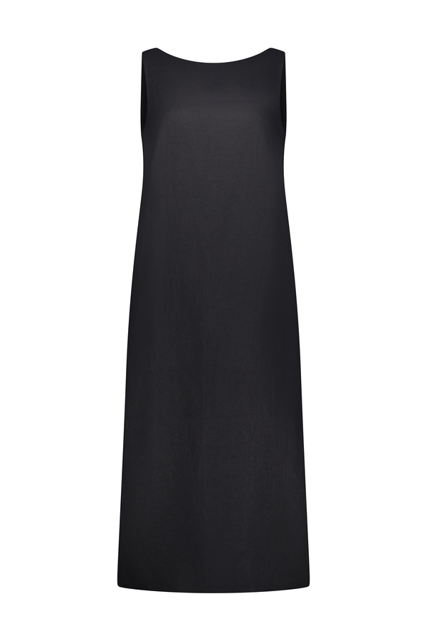 Women's 100% Linen Tab  Detail Dress