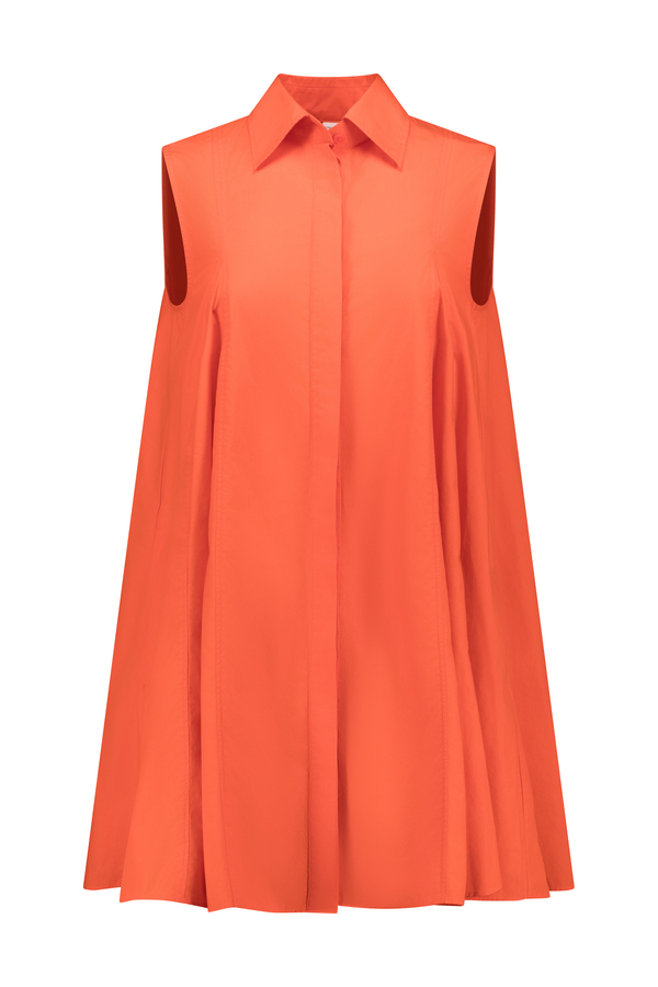 Women's Poplin Sleeveless Button Dress